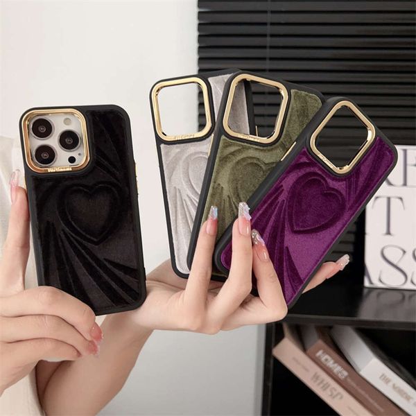 Herbst und Winter Plüsch Liebe iPhone 15Promax Phone Case Velvet 14Pro Advanced Geeignet 13 Vollpaket