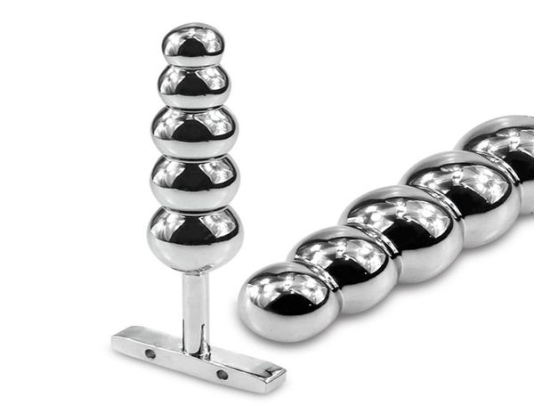 Metallanalperlen Prostata -Massage Edelstahl Butt Plug Stecker Schwere Anus Perlen mit 5 Kugeln Sexspielzeug für Männer und Frauen1155070