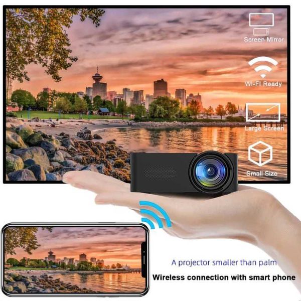 Projectors Mini tragbares Haus im Freien Projektor Wireless hochwertiges Smartphone -Videoprojektor gleiche Bildschirm iOS/Android WiFi Tablet USB J240509