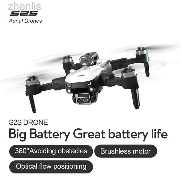 Dronlar Yeni S2S Drone 8K Profesyonel Yüksek Tanımlı Çift Kamera Fırçasız Motor Engel Kaçınma RC Helikopter Katlanabilir Dört Helikopter Oyuncak Uçak D240509