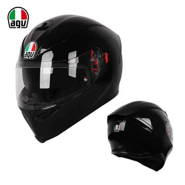 AGV K5S Helm Herren und Frauen Anti -Nebel -Motorrad -Rennwagen vier Jahreszeiten Dual Lens Safety White Black Matte