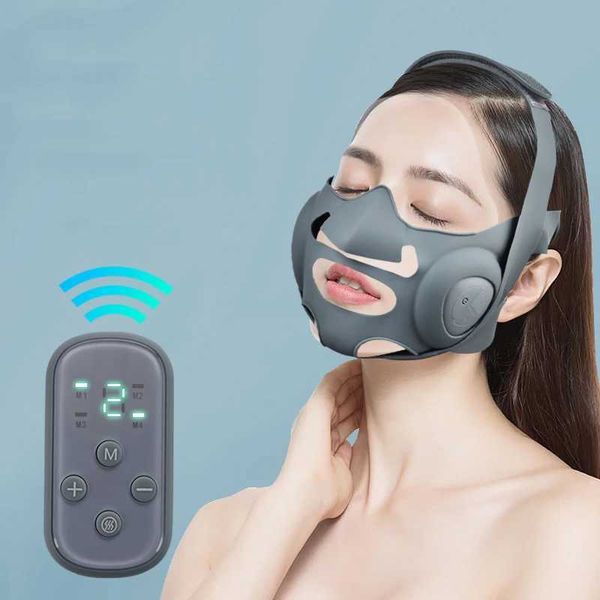Instrumento de beleza em casa Instrumento portátil de levantamento de rosto Massageador elétrico Micro corrente EMS Máscara facial Bandagem Care Facial Cuidado v Máquina de casa Q240508