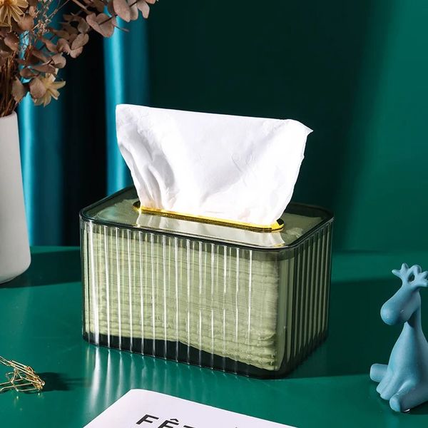 Light Luxury Style Paper Towel Box Sala de estar Casa criativa Primavera Desenho de papel caixa