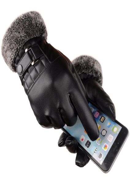 Herren Weihnachtsgeschenk verdicken schwarze warme Wäsche Lederhandschuhe Geschäft Worsen Touchscreen Glove 2021 Fashion Design1687866