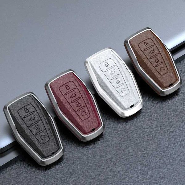 Ключ автомобиля Цинк сплав Cowhide Care Demote Key Case Fob для Geely Coolray x6 Emgrand Global Hawk GX7 Удаленные аксессуары в стиле автомобиля T240509