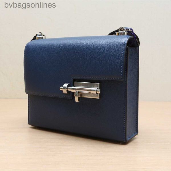 Alta qualidade avançada Hremms bolsas de couro designer feminino bolsa nova feminina saco crossbody pistol 17 bolsa esculpida azul