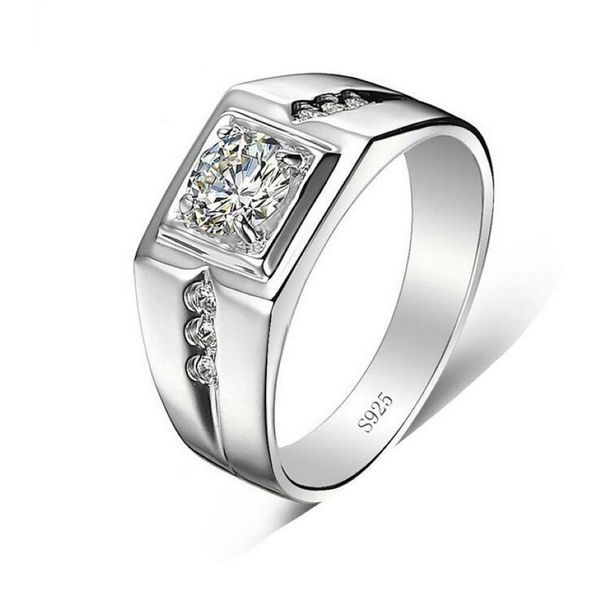 Gioielli di lusso al solitario all'ingrosso 925 Sterling Silver White Topaz CZ Zirconia Diamond Diamude Impegno per matrimoni Ring Hing Regone Dimensioni 7-1 2889