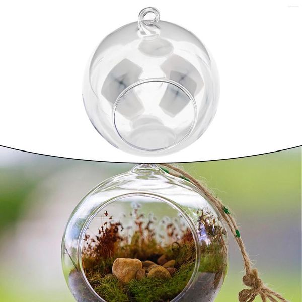 Vasen 1PC Hängende Glasball Blumentöpfe Vase Sukkulente Pflanzen Terrarium Container Hausgartendekoration klarer Borosilikat Topf