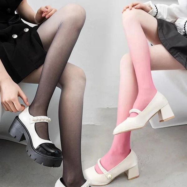 Frauen Socken Frauen sexy Strumpfhosen Strumpfhose Gradient transparente Strümpfe Süßigkeiten Farbe Schlanke Frühlings-/Sommerdünnen Mädchen