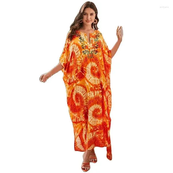 Frischer süßer orangefarbener druck loser bikini cover-ups women sommer sommer casual Urlaub