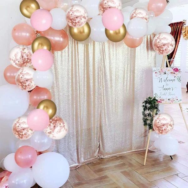 Decoração de festa 102pcs kit de arco de guirlanda rosa com pérolas brancas confetes de ouro rosa para casamento para casamento de aniversário