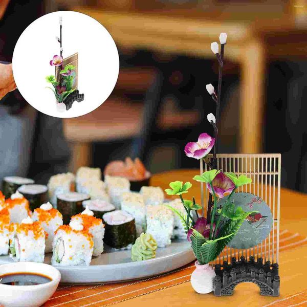 Placas Japonês Sushi bandeja FLORIAÇÕES DE FLORES ARTIFICIAL PLACA DE FLOR SASHIMI SERVIÇÃO DO ORNAMENTOS PLUMA DE PLUMA DE PLUMA DE PLAÇÃO