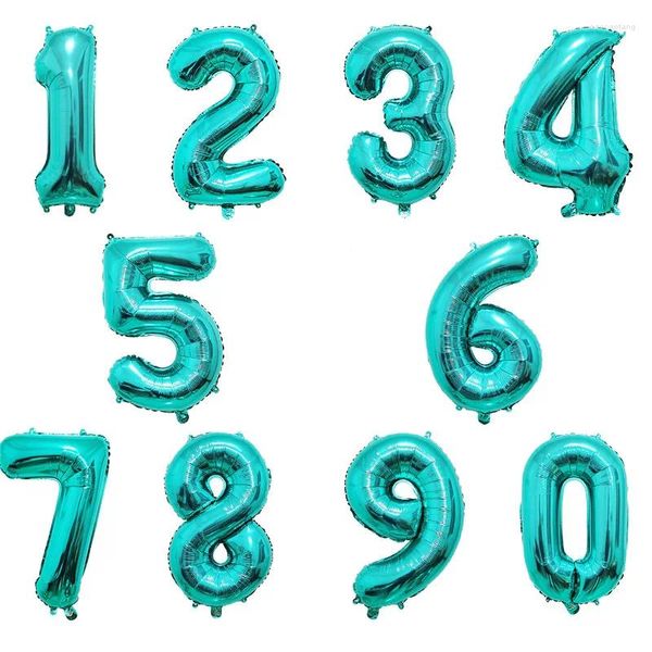 Decoração de festa 32 polegadas Balão de número azul marinho 0 1 2 3 4 5 6 7 8 9 Balões de dígitos Kidsbirthday tema Celebrate Jungle Boy