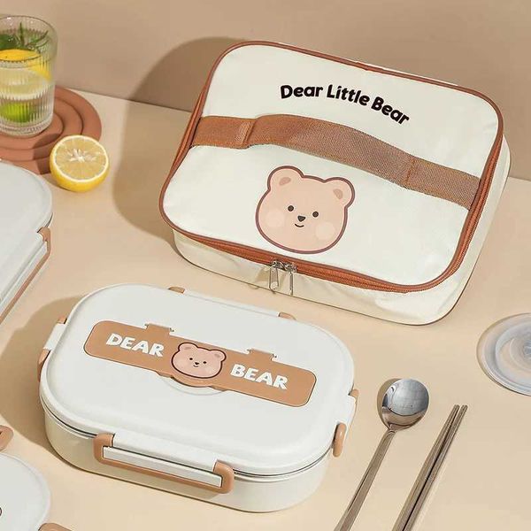 Borse da pranzo borse 304 in acciaio inossidabile Contenitore caloroso Contenitore per il pranzo Bento per bambini Lavora Bento Microwae Riscaldamento Contenitore alimentare