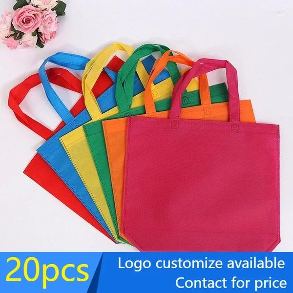 Borse da stoccaggio da 20 pezzi in tessuto non tessuto regalo non tessuto/borsa di stoffa di promozione per la moda/shopping logo stampato personalizzato