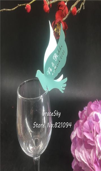 60 % лазерных порезах Dove Birds Wedding Place Die Out Pigepon Наименования карт вечеринки для вечеринки для вечеринок 6909700