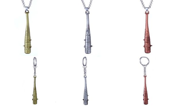 10pc Charme vintage The Walking Dead Keychain Negans Bat Lucille Keyring Baseball Chain Key para Men Jewelry Accessories WholesA1763201