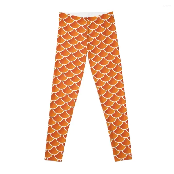 Активные брюки русалки чешуйки (оранжевые) леггинсы для женщин для женщин