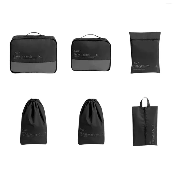 Bolsas de armazenamento 7pcs seco e molhado separado conjunto de seis peças de roupas de triagem de roupas de roupas de bagagem de roupas de bagagem