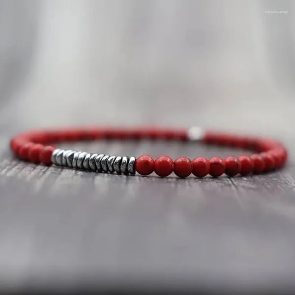 Erkekler için 4mm boncuk bileziğinde cazibe bilezikleri düzensiz hematit taş meditasyon yoga rosary brake homme doğal tohum lav braslet pulsera