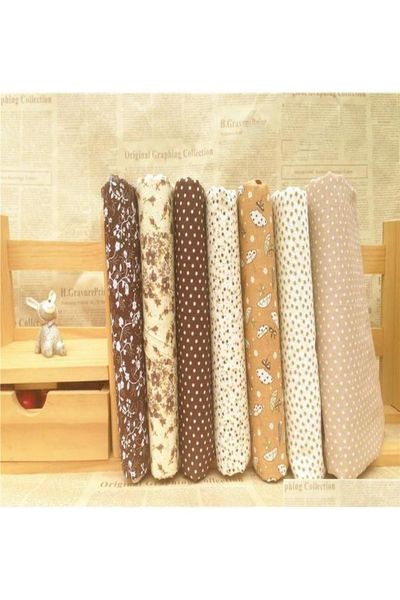 7pcset Coffee Diy Patchwork Fabrics для шитья ткани для стеганой хлопчатобумажной ткани для рукоятного края