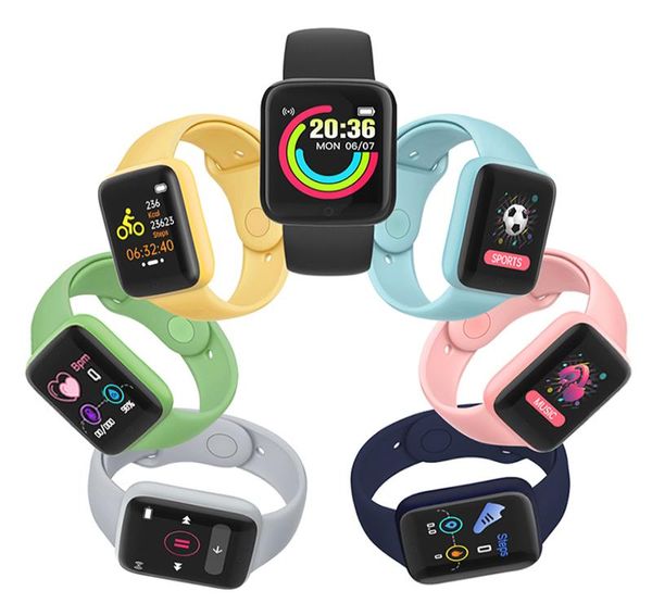 2022 Macaron Y68 D20S Reloj Intelligent Fitpro App Smart Watches D20 Водонепроницаемый спортивный фитнес -трекер интеллектуальный браслет 40 дней AROUN4753808