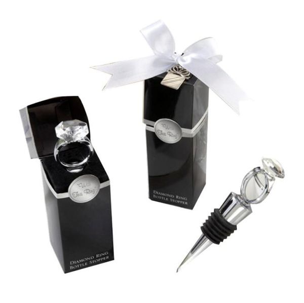 Crystal Diamond Ring Wine Stoppers Home cucina barretto utensile champagne bottiglia per matrimoni regalo ospiti Gift box packaging4094924