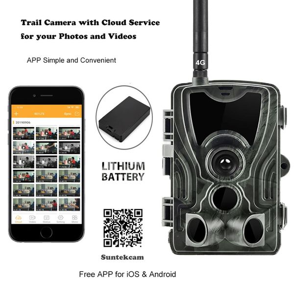 4G 4K Show Show Cavalliere App Clould Service Trail Camera HC801Proli 5000Mah Recharger Batteria di ricarica 30MP Night Vision PO 240428