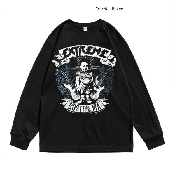 American Heavy Metal Rock Extreme Band Album stampata maglietta a maniche lunghe sciolte puro cotone unisex y2k 687 2826