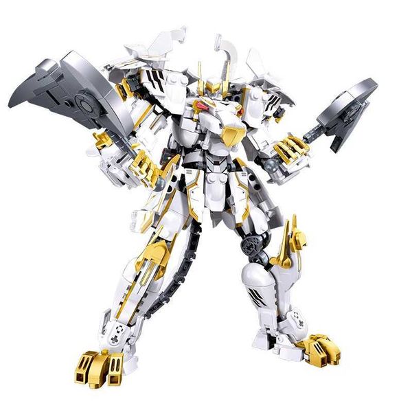 Action Toy Figures 2024 Nuova Xiaoluban Mountain e Sea Classic Mech Puzzle Model Assembly Childrens Building Building Building Building Particle Birthday
