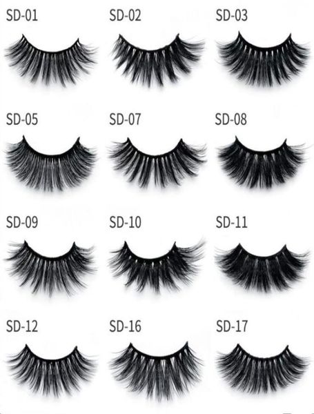 Eyelash 3D 17 estilos que vendem 1Pairlot Siberian Strip False Eye Lashes Extension Ferramentas de beleza7628689