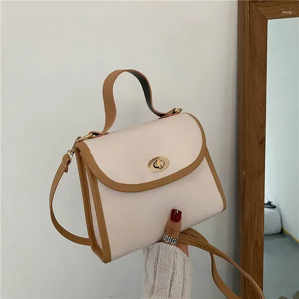 Omuz Çantaları Kadın Üst Kılavuz Çantalar PU Deri Deri Eşendis Crossbody Moda Hit Renkli Metal Kilit Günlük Kadın Seyahat