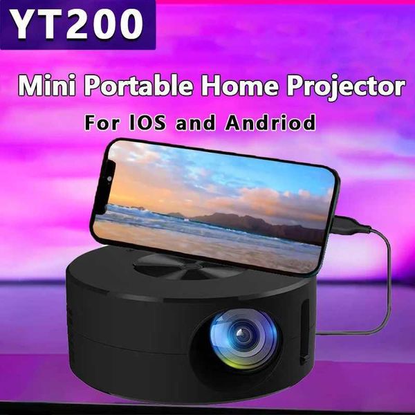 Проекторы мини -портативный проектор Ultra High High Definition Outdoor Movie Procetor USB -синхронный экранный смартфон Детский проектор J240509