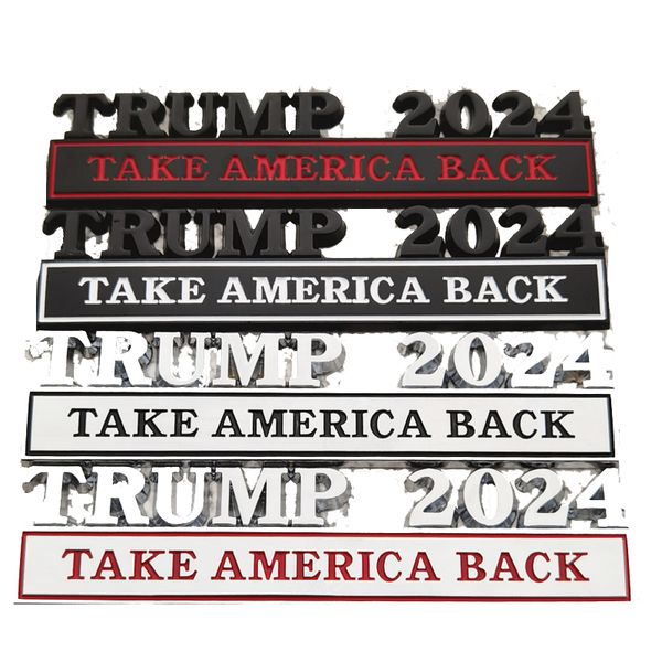 New Trump 2024 Auto Metal Sticker Decoration Party Favola Elezione presidenziale statunitense Trump Supporter Body Leaf Board Banner 12.8x3cm