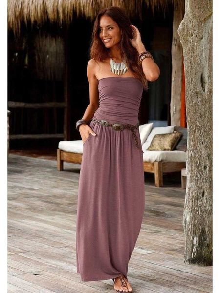 Vestidos casuais básicos Fitshinling Strapless Party Dress Long Women Women Comer A Line Dresses Ladies Bolsets Sexy vestidos femme dança wear t240508