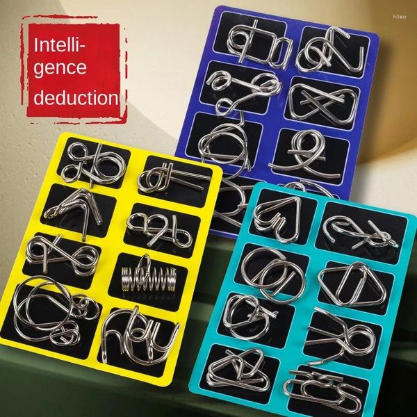 PAZIONE PERVIZIO 3PCS Montessori Metal Puzzle Wire IQ Mind Brain Teaser Entrati per bambini A adulti Game Game Reliever Toys Educational Gifts