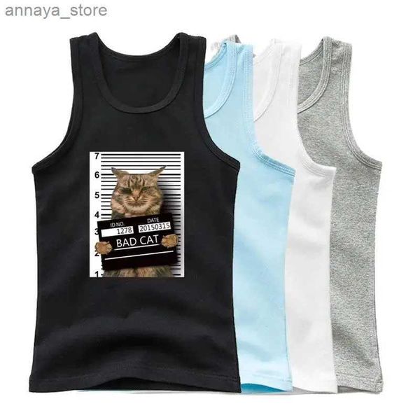 Футболки New Fashion Super Cite Cat Vest Bad Cat Fun Design Design Design Destrens Fryrtl2405