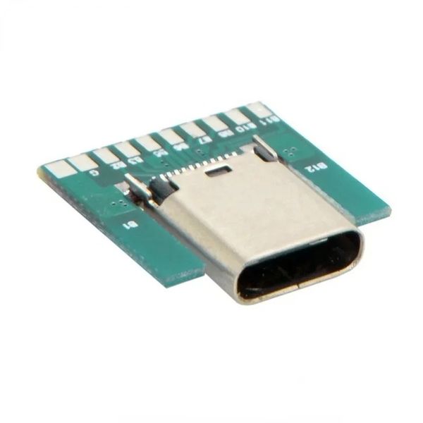 USB 3.1 Tip C Konnektör 24 Pimler Kadın Erkek Fiş Soket Konnektörü SMT VERİ ADAPTÖRÜ PCB Kartı ile Lehim Kablosu