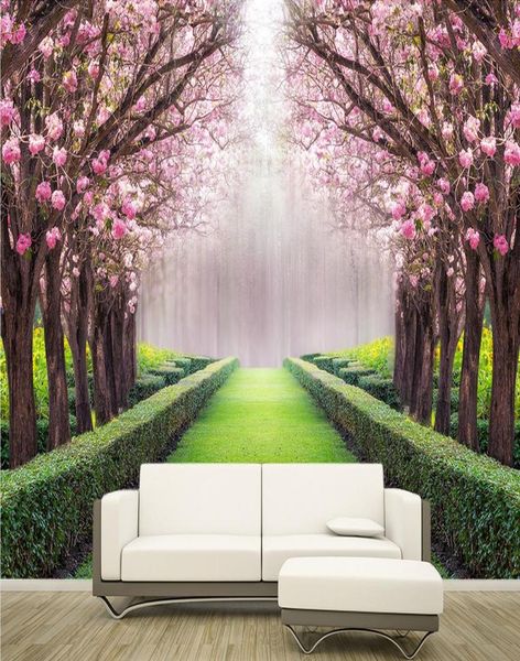 Luxury European Modern Bellissimi fiori e alberi Murale 3D Wallpaper 3D Wall Papers per l'ambito TV5329793