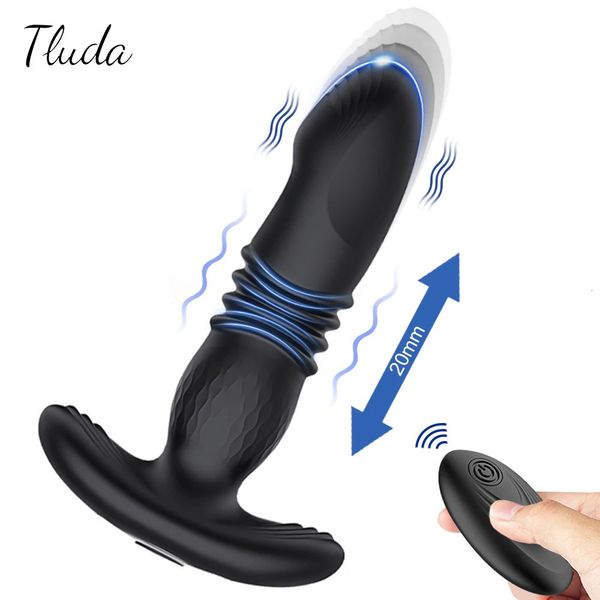 Aplicação de tocador plug plug plug massageador massageador de controle remoto vibrador anal plug anal de pênis falsa brinquedo sexual feminino 240430