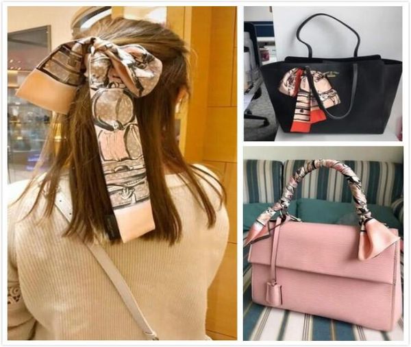 Bolsa de moda imprimir pequeno retângulo de lenço de cabeça de cabeça lenços de seda lata feminina para bolsas5776443