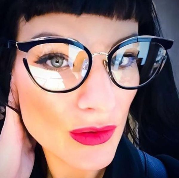 Erkek Kadınlar Lüks Tasarımcı Güneş Gözlüğü Retro Gözlükler Çerçeveler Büyük Çerçeve Düz Ayna Hipster Myopia Moda Çerçevesi gözlükler7493634