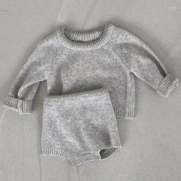 Kleidungssets 3536C Vorverkaufsbaby Set Strickpulloveranzug 2024 Herbst FOLIGEN Color Boy zweiteiliger