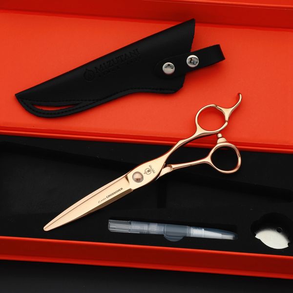 Mizutani Gold Hair Scissors 63 67 polegadas e mulheres finas VG10 Ferramentas de corte de cabelo de aço de aço de cobalto VG10 240506