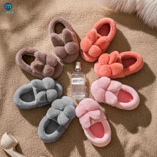 Kinder Innenruhrschuhe für häusliche Mädchen weiche Mädchen Winter warme flauschige Kinder Schuhe Mama Dad Floor Baby Jungen Miaoyoutong 240509