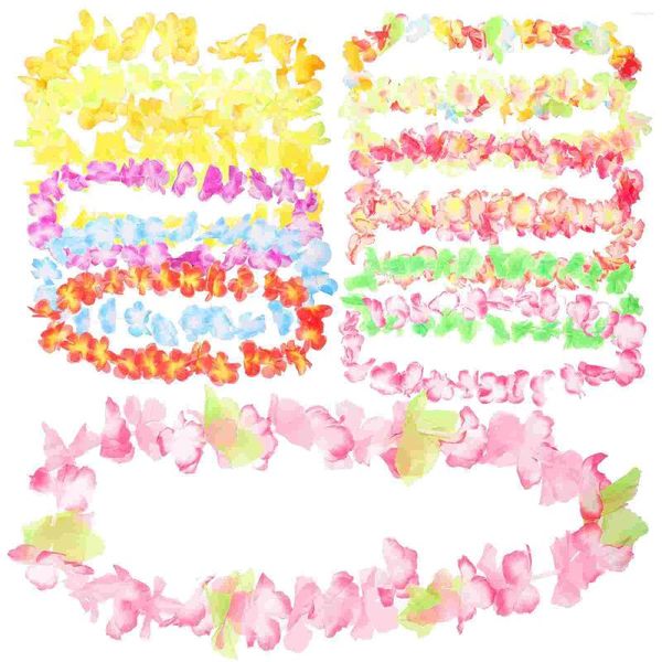 Flores decorativas grinaldas havaianas lazer Flor Garland Tropical Luau Party Favors Beach Hula Costume Acessório- 50pcs Natal