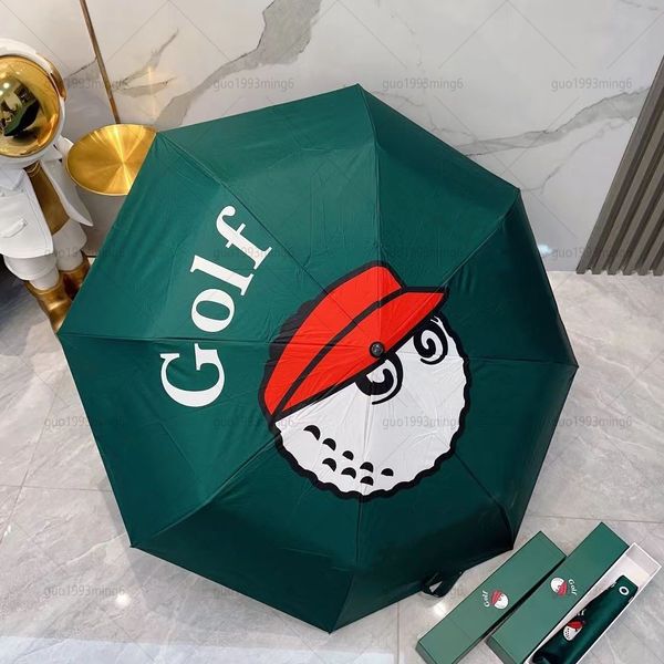 Marca de golfe da Coréia do Sul Umbrella Golfe ao ar livre Pu Wate Protection UV Proteção de alta qualidade guarda-chuva dobrável Auxiliar de maré Golfe no curso de golfe com caixa