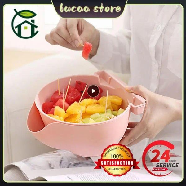 Piastre cesto di scarico /guscio di frutta verde /bianco multifunzionale con rack di stoccaggio può mettere la piastra per utensili per la pelle della pelle di melone