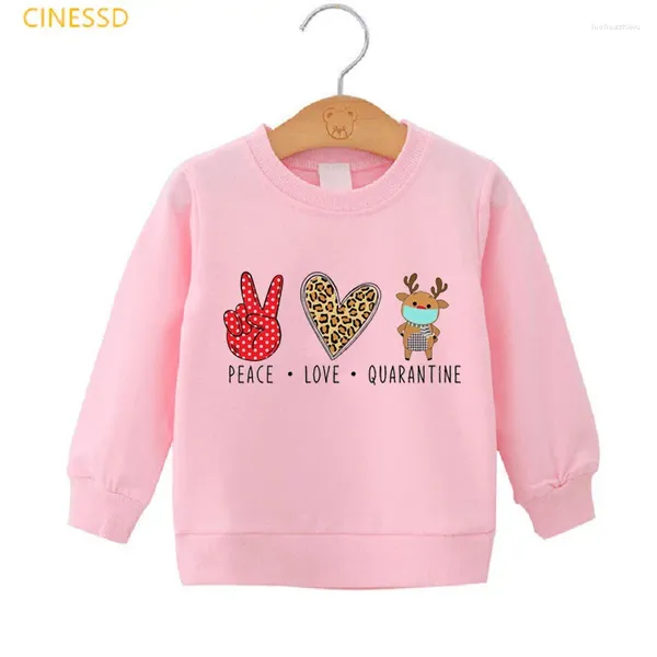 Jacken lustige Friedensliebe Rentier Sweatshirts Kindermädchen Herbst Winter Top Weihnachtsjahr Geschenk Pullover Kinderjacke warmer Mantel