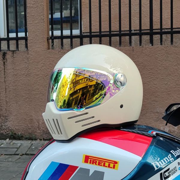 Casco moto retrò ABS Light cruiser copertura totale per uomo e donna omologato DOT 240509